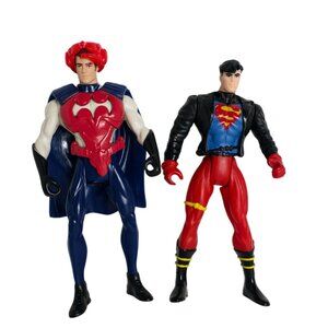 Vtg Batman Robin Razor Skate Superman Superboy Action Figures 5.5" Collectibles